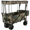 VEVOR Collapsible Folding Wagon with Removable Canopy, Heavy Duty Foldable Wagon Utility Cart for Garden, Camping, Grocery Cart